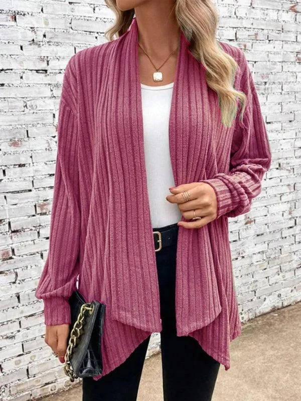 Women's Cardigans Sweater with Deep V-neck-Pit lapel Loose  Women Cardigan Sweater