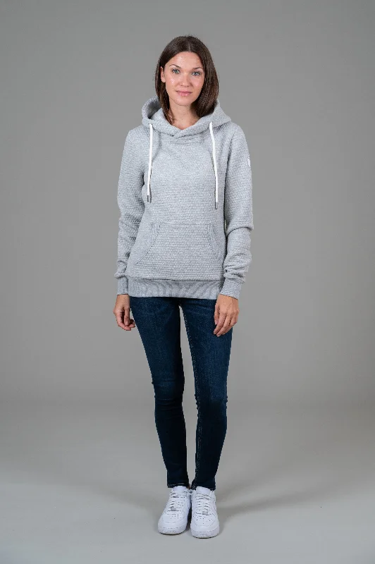 Women's Hoodies for Cool Weather -Pixa Light Heather Grey Hexagon Hoodie