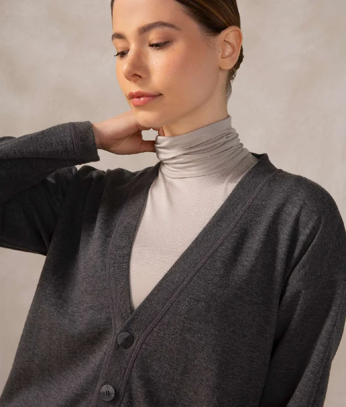 Women's Sweater for Chunky Comfort-Premium Alpaca and Cotton Easy Cardigan