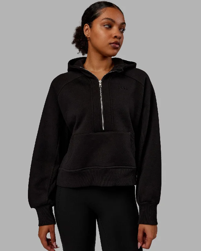 Women's Hoodies with Striped Details for Fun Look -Pursue Hoodie - Black