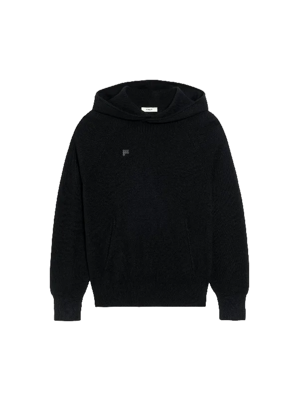 Women's Hoodies for Fitness and Yoga -Womens Recycled Cashmere Hoodie—black