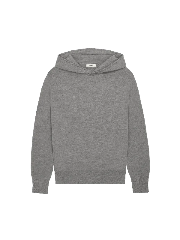 Women's Cozy Sweatshirts and Hoodies for Winter -Womens Regenerative Merino Wool Hoodie—grey marl Women's Cozy Sweatshirts and Hoodies for Winter -Womens Regenerative Merino Wool Hoodie—grey marl
