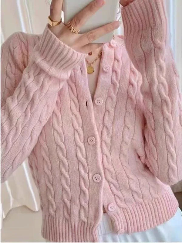 Women's Cardigans Sweater with Textured Design-Retro Twist Women Cardigan Sweater