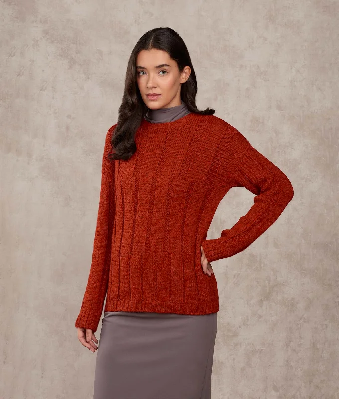 Women's Sweater for Elegant Look-Ribbed Long Sweater