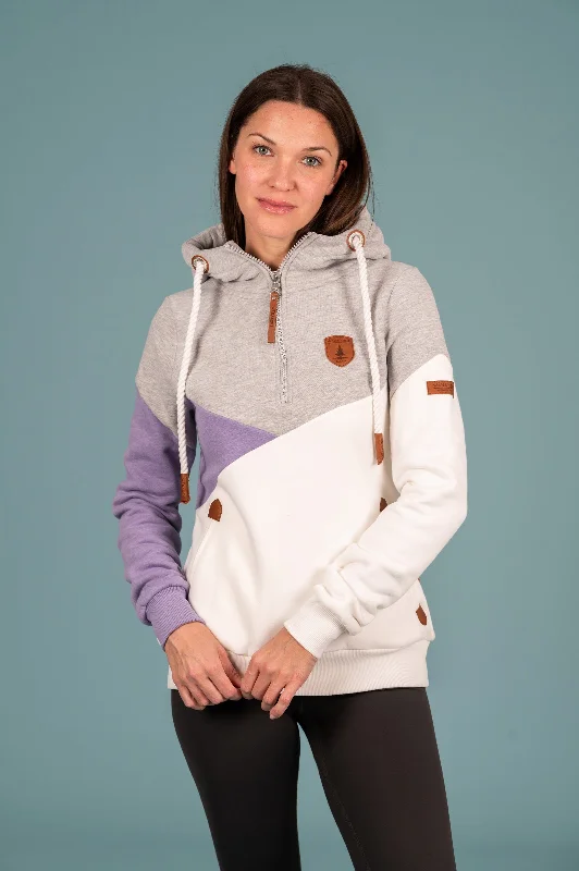 Women's Hoodies with Zipper Closure -Roxy Lavender Mix Half-Zip Hoodie