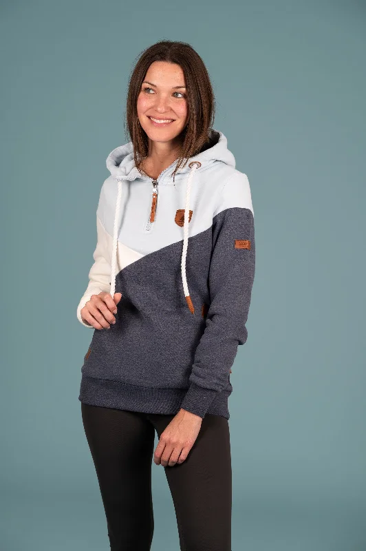 Women's Hoodies for Winter Sports -Roxy Navy Mix Half-Zip Hoodie
