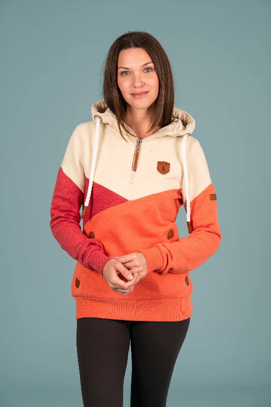 Women's Oversized Hoodies for Chill Days -Roxy Sanguine Mix Half-Zip Hoodie