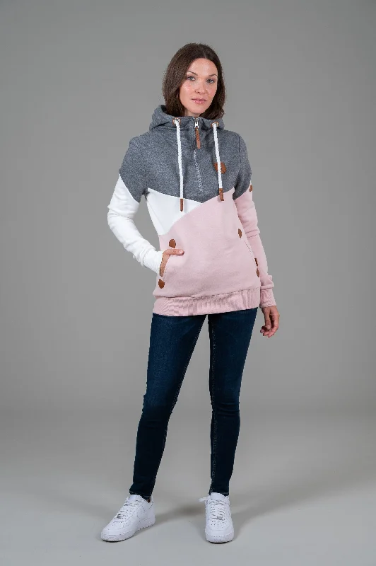 Women's Hoodies for Winter Wonderland Style -Roxy Sepia Rose Mix Half-Zip Hoodie