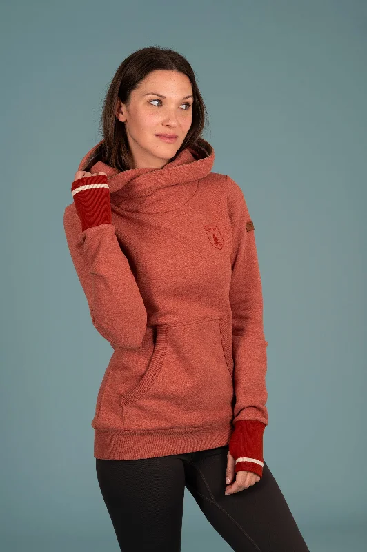 Women's Long Sleeve Hoodies for Comfort -Rubia Hoodie Burnt Red