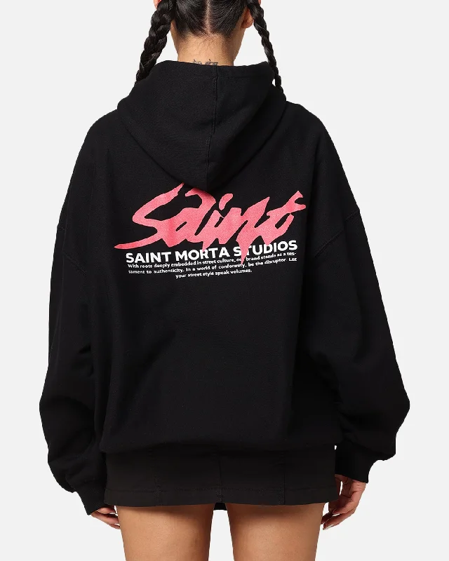 Women's Hoodies with Soft Material for Comfort -Saint Morta Artistry Hoodie Black