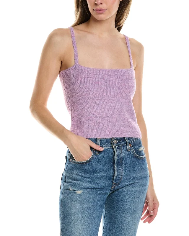 Women's Sweater with Patterned Knit-Saltwater Luxe Ronny Wool-Blend Tank Sweater