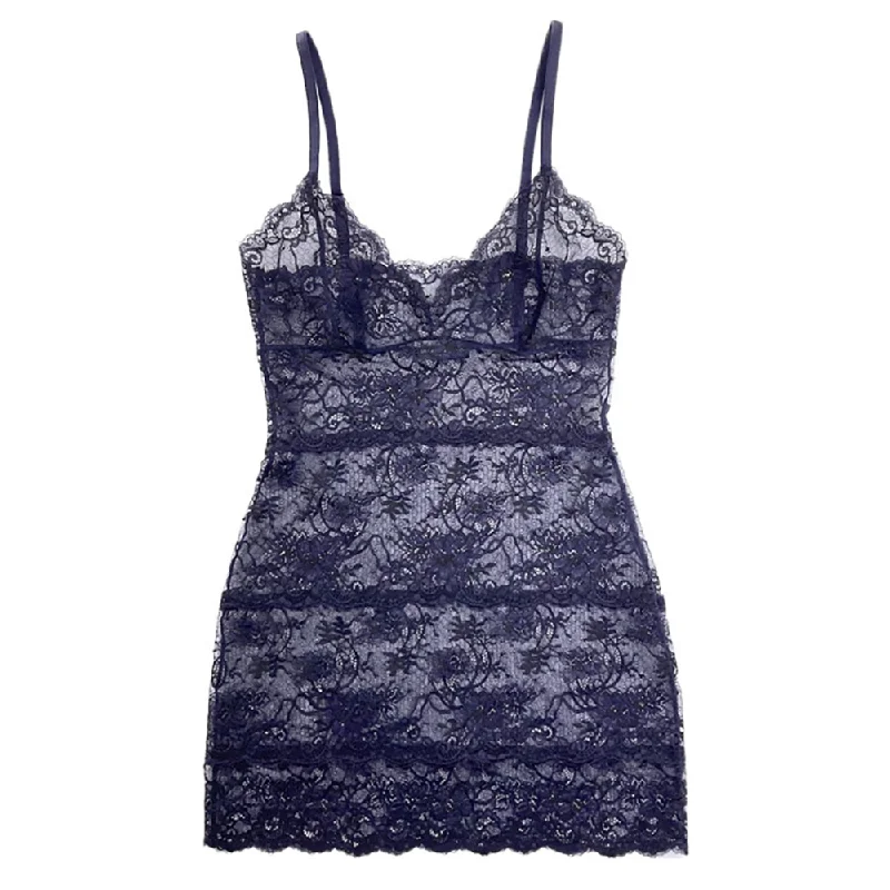 Sexy Slip Dress with Lace Details -Slip Dress with Satin Trim -All Lace Amour Full Slip Deep Blue Sexy Slip Dress with Lace Details -Slip Dress with Satin Trim -All Lace Amour Full Slip Deep Blue