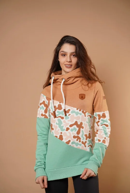 Women's Hoodies for Layering with Turtlenecks -Selene Cookie Mix Hoodie