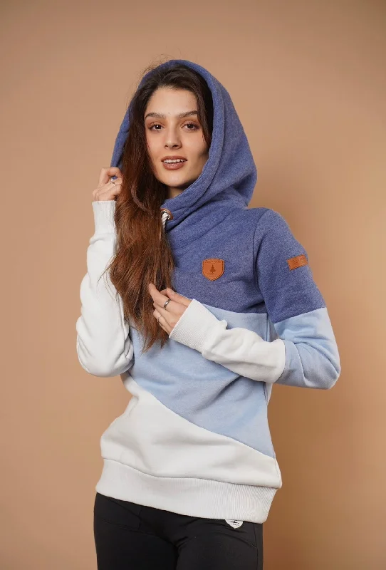 Women's Casual Hoodies for Everyday Wear -Selene Blue Hoodie in Indigo Mix