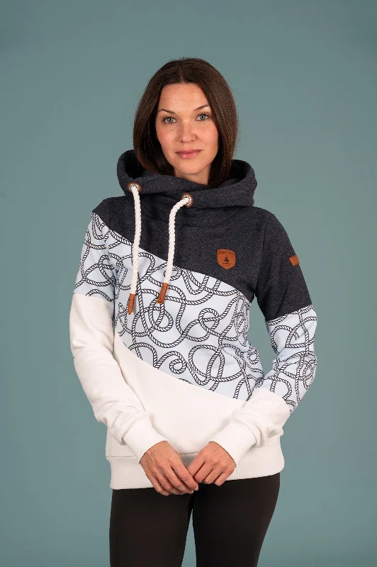 Women's Lightweight Hoodies for Spring -Selene Navy Mix Hoodie