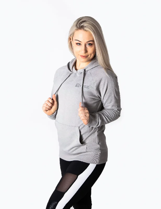 Women's Hoodies for Travel Comfort -SIGNATURE PULLOVER HOODIE - LIGHT GREY MARL