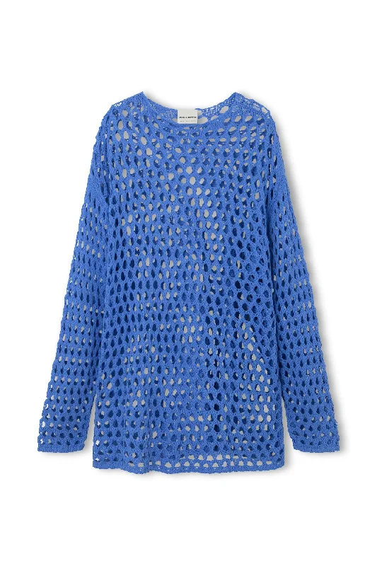 Women's Tie-Dye Top -Sky Crochet Knit Top