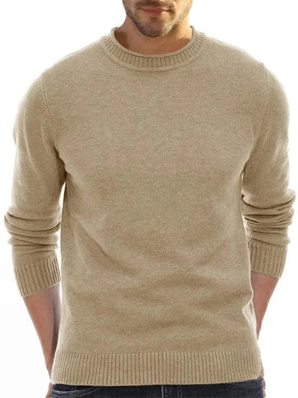 Women's Cozy Pullovers Sweater-Solid Crew Neck Pullover Men Sweater
