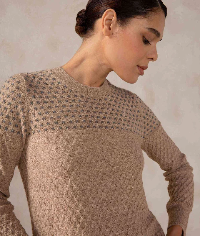 Women's Sweater with Relaxed Fit-Stary Nights Baby Alpaca Sweater