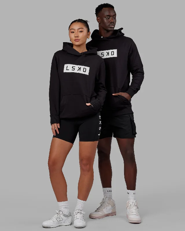 Women's Hoodies for Yoga and Meditation -Unisex Strength FLXFleece Hoodie - Black-White