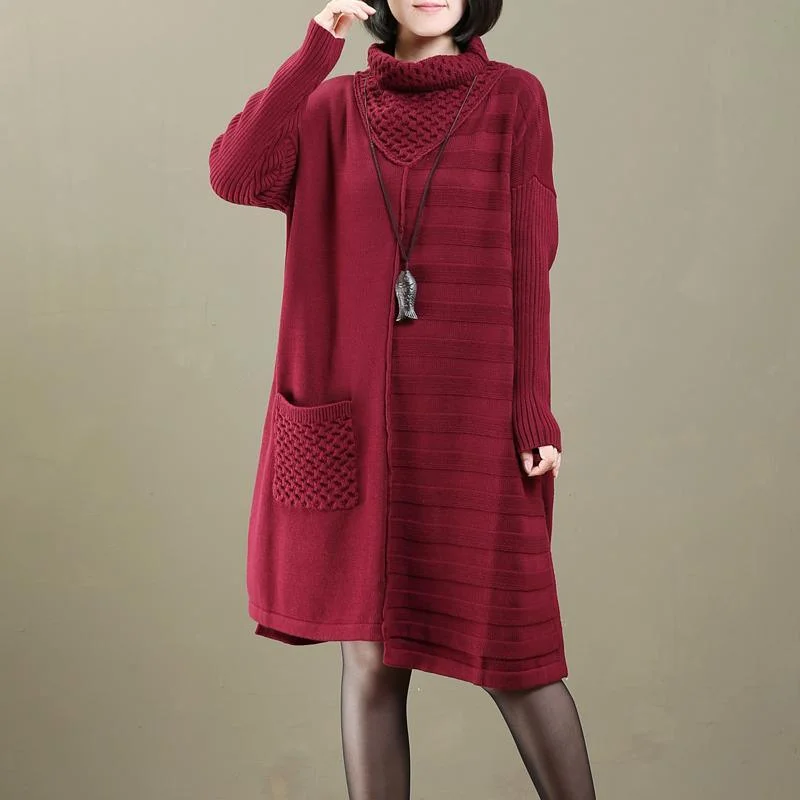 Women's Pullovers Sweater with Pattern-stylish red turtle neck long sweaters casual sweater vintage patchwork pullover Women's Pullovers Sweater with Pattern-stylish red turtle neck long sweaters casual sweater vintage patchwork pullover