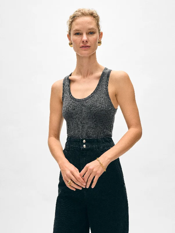 Women's Sweater for Smart-casual Wear-Superfine Merino Ribbed Tank