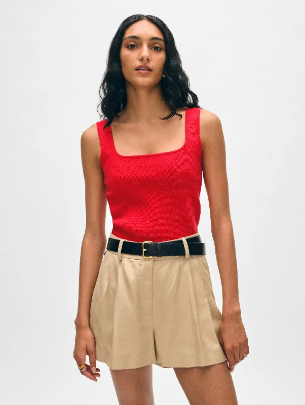 Women's Sweater with Faux Fur Details-Superfine Organic Cotton Tank