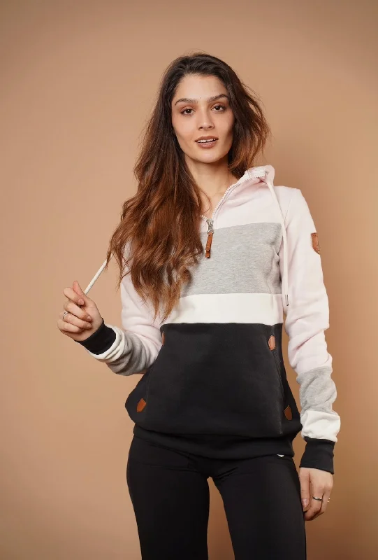 Women's Hoodies for Airport Style -Suzon Half-Zip Hoodie in Primrose Mix