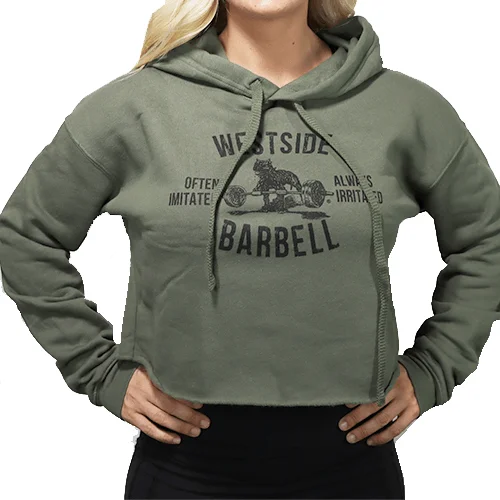 Women's Casual Hoodies with Adjustable Fit -WSBB Women's Club Cropped Hoodie Olive Drab