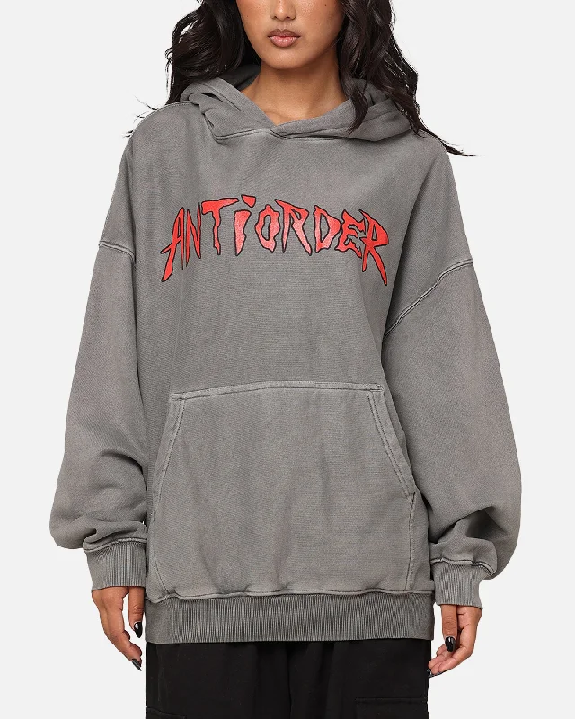 Women's Hoodies for After-Sport Relaxation -The Anti Order Pseudo Premium Hoodie Washed Charcoal