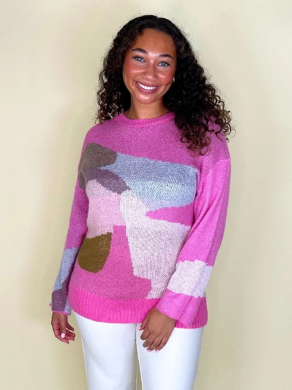 Women's Knit Sweater with Collar Detail -The August Sweater