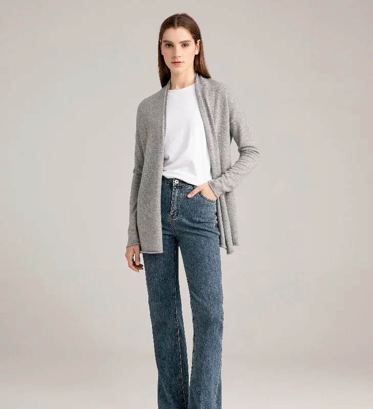 Women's Cardigans Sweater with Chunky Ribbing-The Open Front Cardigan Wrap