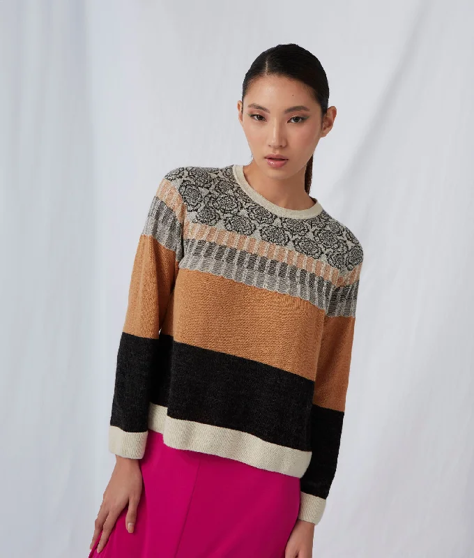 Women's Sweater with Waffle Knit-The Vase Sweater