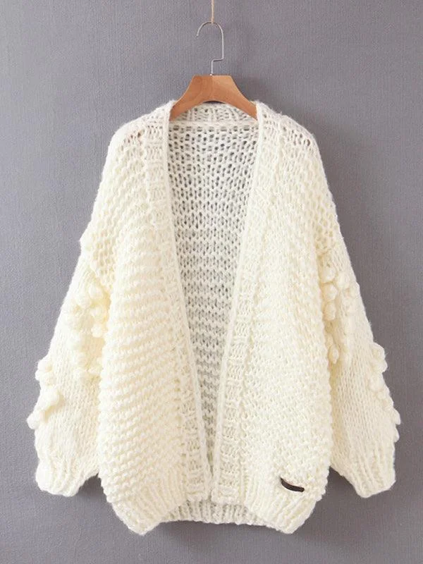 Women's Sweater for Formal Occasions-Thick Knitted Twist Loose Cardigan