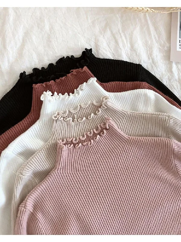 Women's Cable Knit Sweater-Turtleneck Women Knitted Sweater