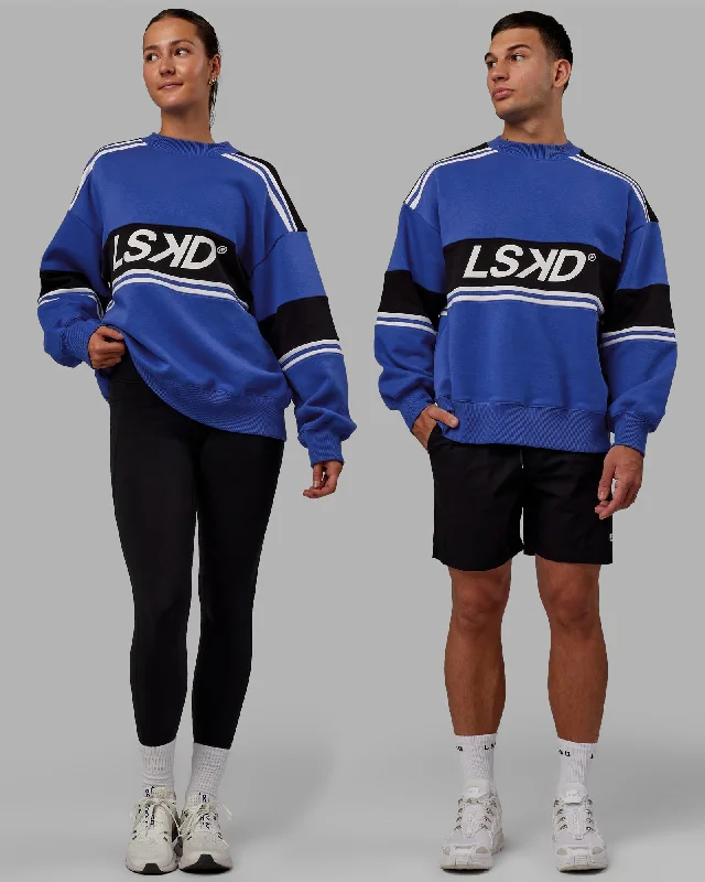 Women's Sweatproof Hoodies for Active Lifestyles -Unisex A-Team Sweater Oversize - Power Cobalt-Black