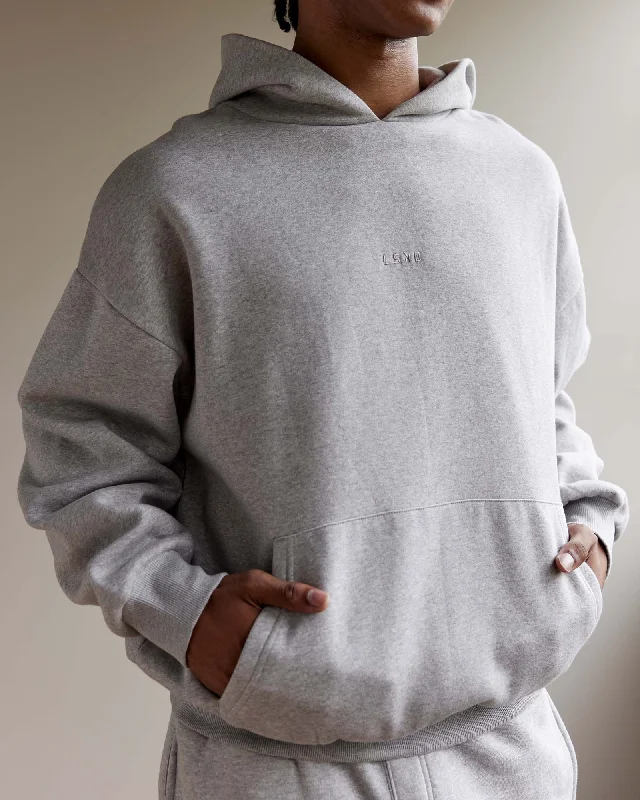 Women's Hoodies for Running in the Cold -Unisex MVP Hoodie Oversize - Light Grey Marl
