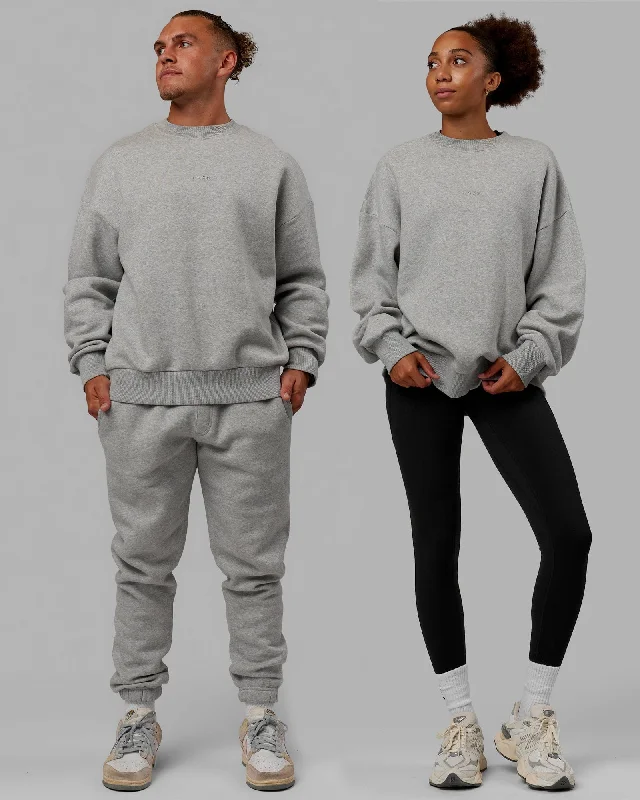 Women's Hoodies for Layering in Fall -Unisex MVP Sweater Oversize - Light Grey Marl