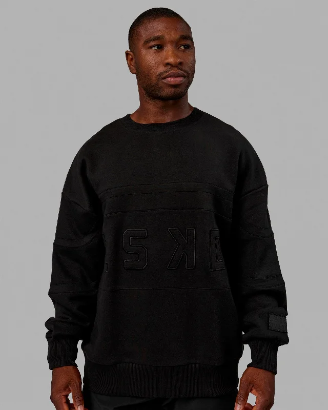 Women's Hoodies for Layering Under Coats -Unisex PrimeTime Sweater Oversize - Black-Black Women's Hoodies for Layering Under Coats -Unisex PrimeTime Sweater Oversize - Black-Black