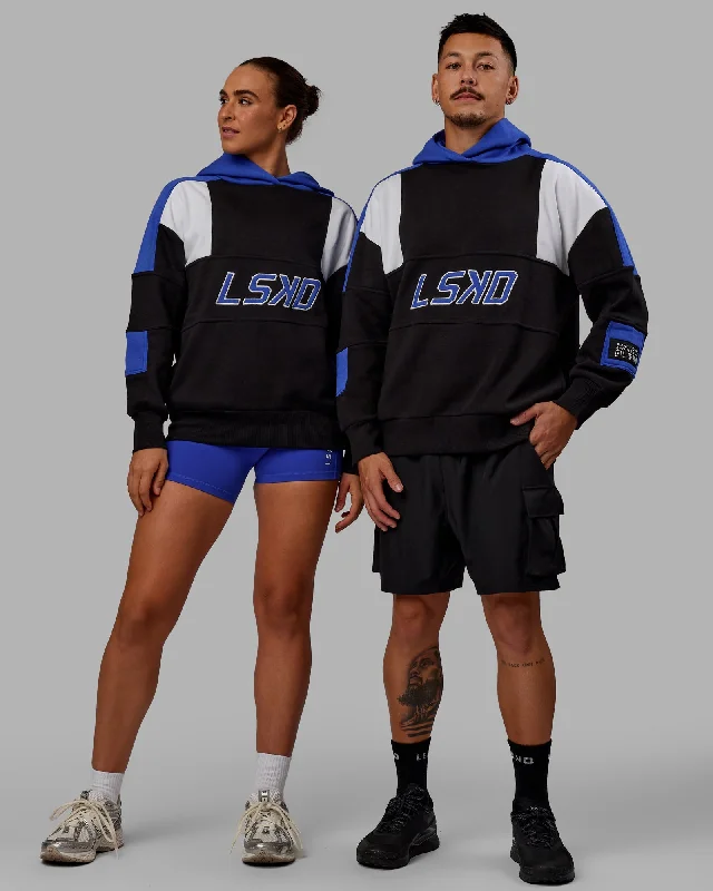 Women's Hoodies with High Quality Cotton -Unisex Slam Hoodie Oversize - Black-Power Cobalt