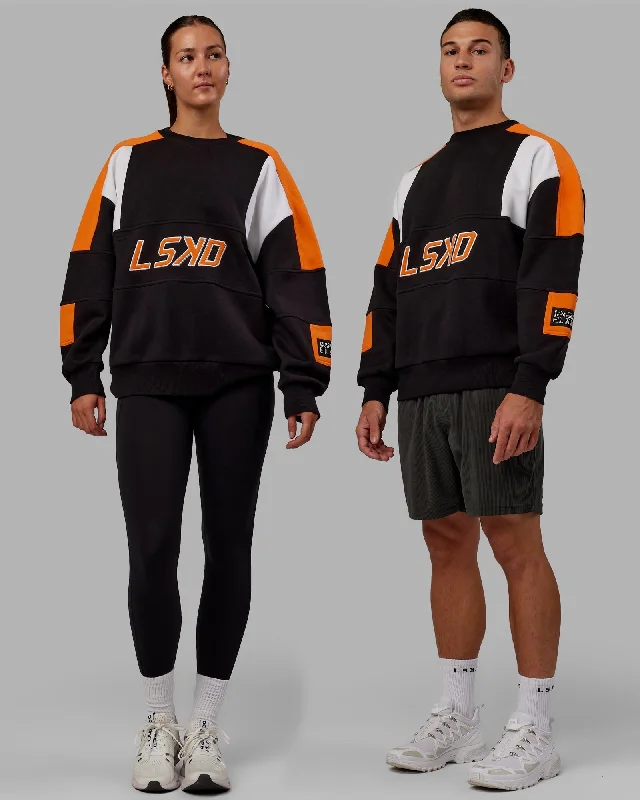 Women's Cropped Hoodies for Trendy Look -Unisex Slam Sweater Oversize - Black-Ultra Orange