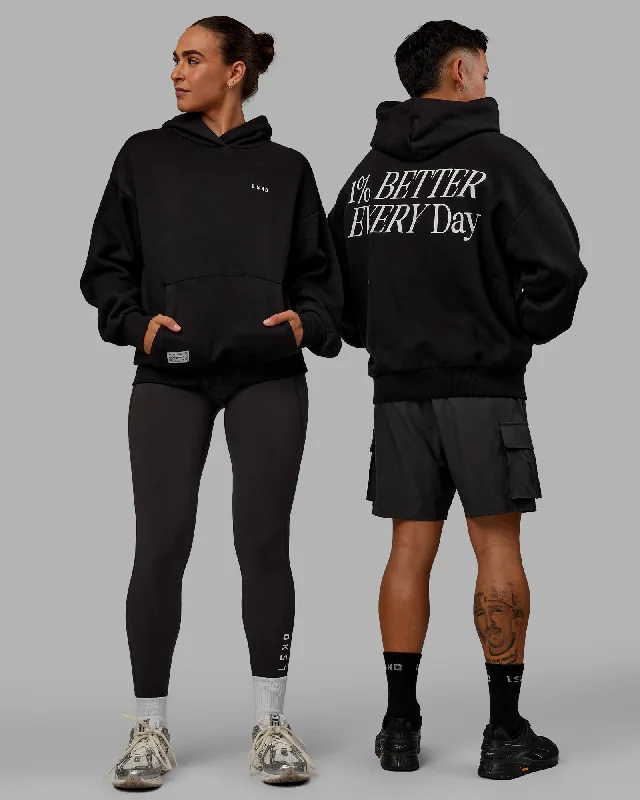 Women's Hoodies for Winter Sports -Unisex VS6 Hoodie Oversize - Black-White