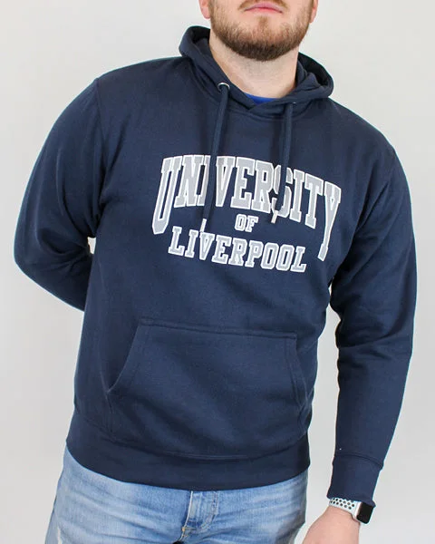 Women's Hoodies for Winter Walks -University of Liverpool American Letters Hoodie