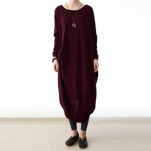 Women's Slim Fit Pullovers Sweater-vintage burgundy knit dresses fall fashion o neck pullover women low high design long knit sweaters Women's Slim Fit Pullovers Sweater-vintage burgundy knit dresses fall fashion o neck pullover women low high design long knit sweaters