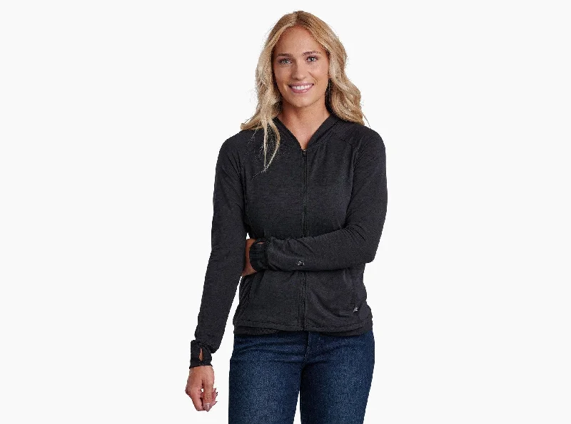 Women's Hoodies with Mixed Fabrics for Unique Style -Women's Inspira Full-Zip Hoodie - Black