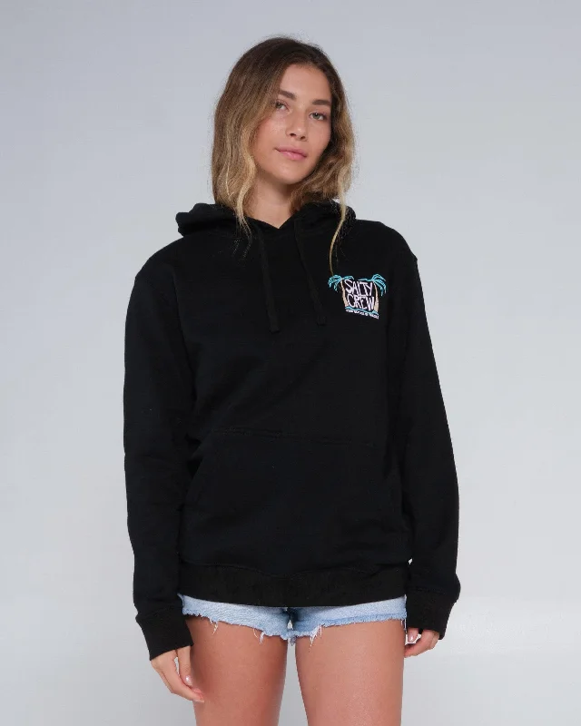 Women's Long Sleeve Zip-up Hoodies -Postcard Hoody - Black