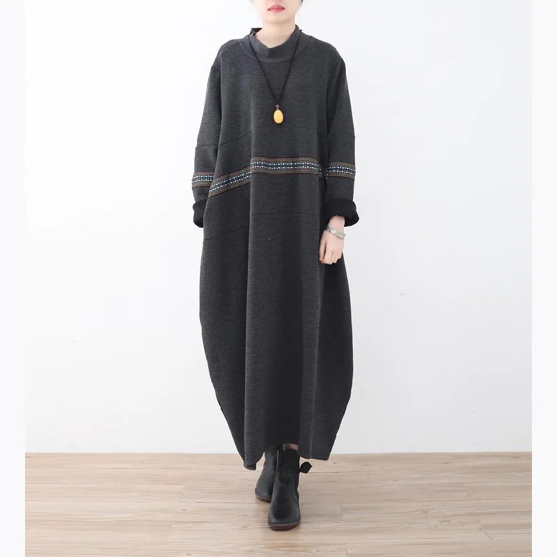 Women's Casual Knit Pullover Sweater for Comfortable Wear-Warm Black Knit Dresses Loose Fitting Patchwork Long Knit Sweaters High Neck Pullover Women's Casual Knit Pullover Sweater for Comfortable Wear-Warm Black Knit Dresses Loose Fitting Patchwork Long Knit Sweaters High Neck Pullover