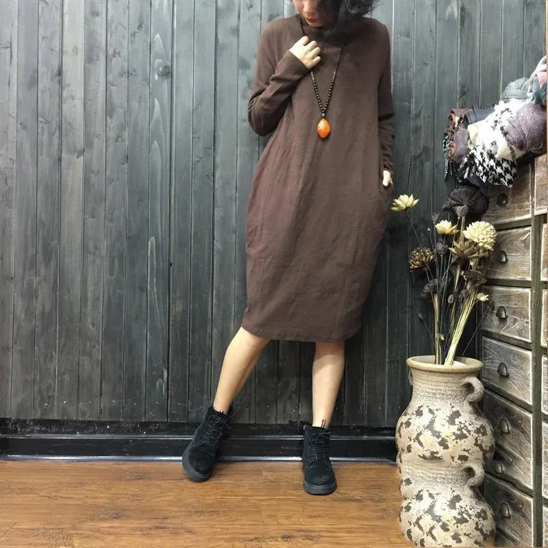 Women's Long Sleeve Pullovers Sweater-warm khaki knit dresses oversized loose waist pullover 2018 high neck winter dresses Women's Long Sleeve Pullovers Sweater-warm khaki knit dresses oversized loose waist pullover 2018 high neck winter dresses