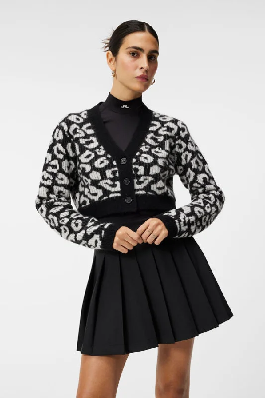 Women's Sweater with Fur Sleeves-Mallory Cropped Cardigan