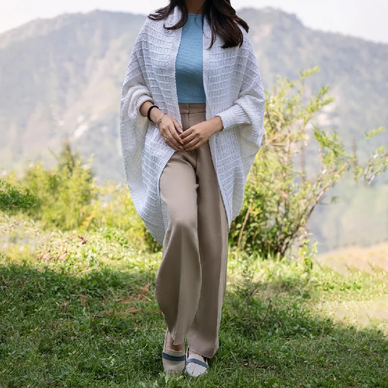 Women's Sweater Set for Relaxed Style -White Sweaters Cord Set PW4877